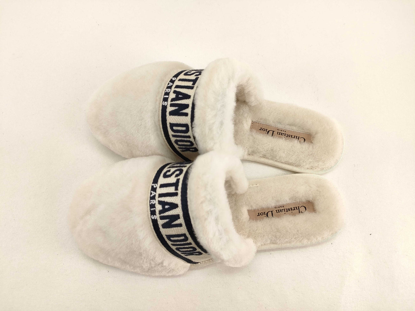 Dior Sandals Logo Mouton White #35 Slippers