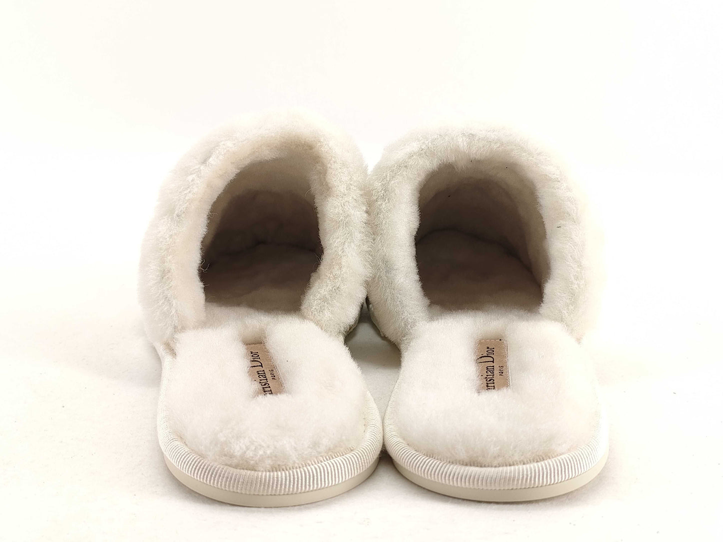 Dior Sandals Logo Mouton White #35 Slippers