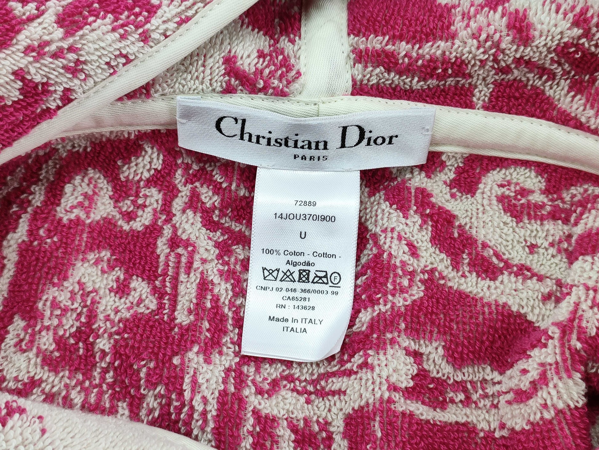 Dior Towel Poncho Pink Poncho