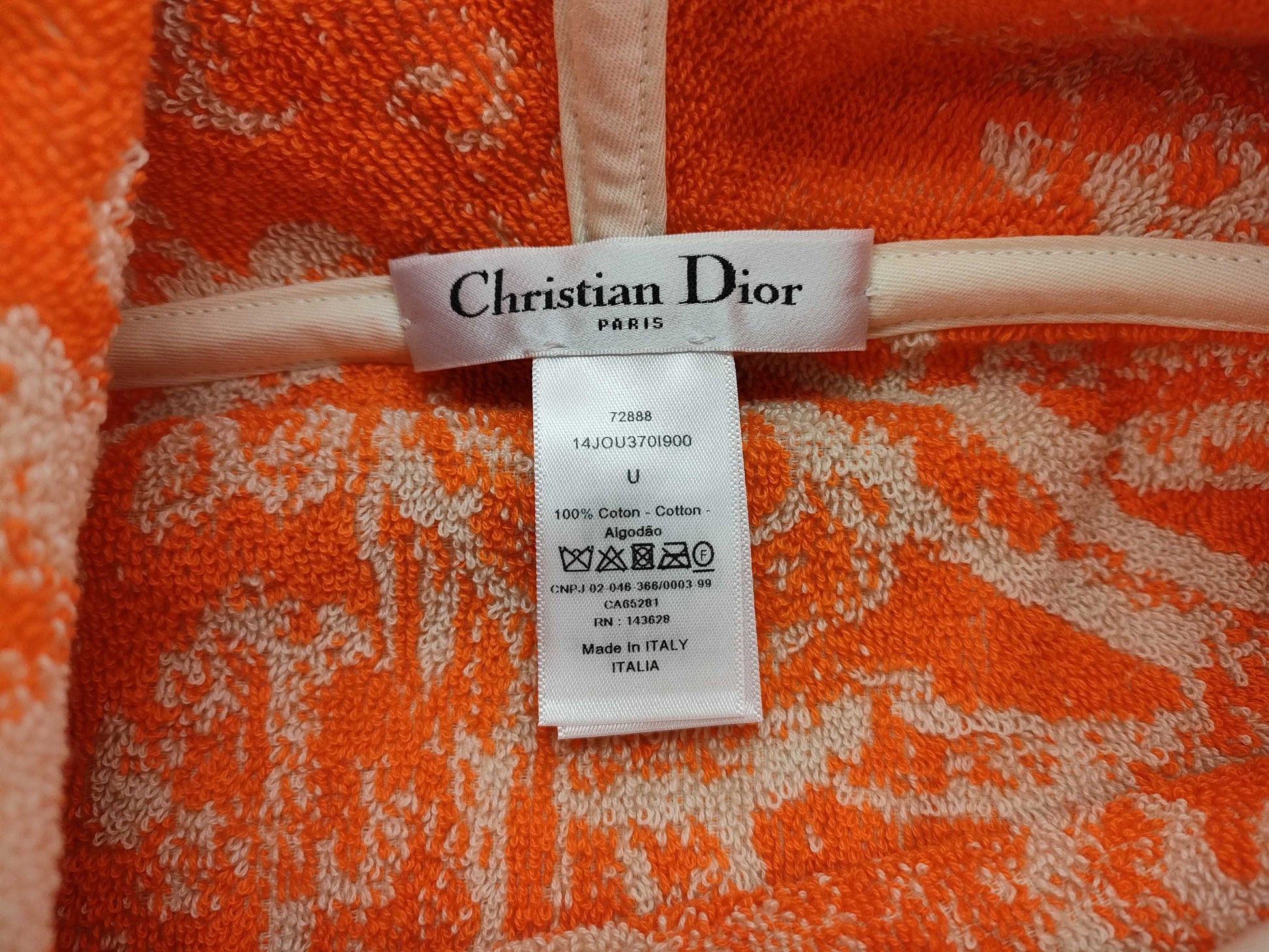 Dior Towel Poncho Orange Poncho