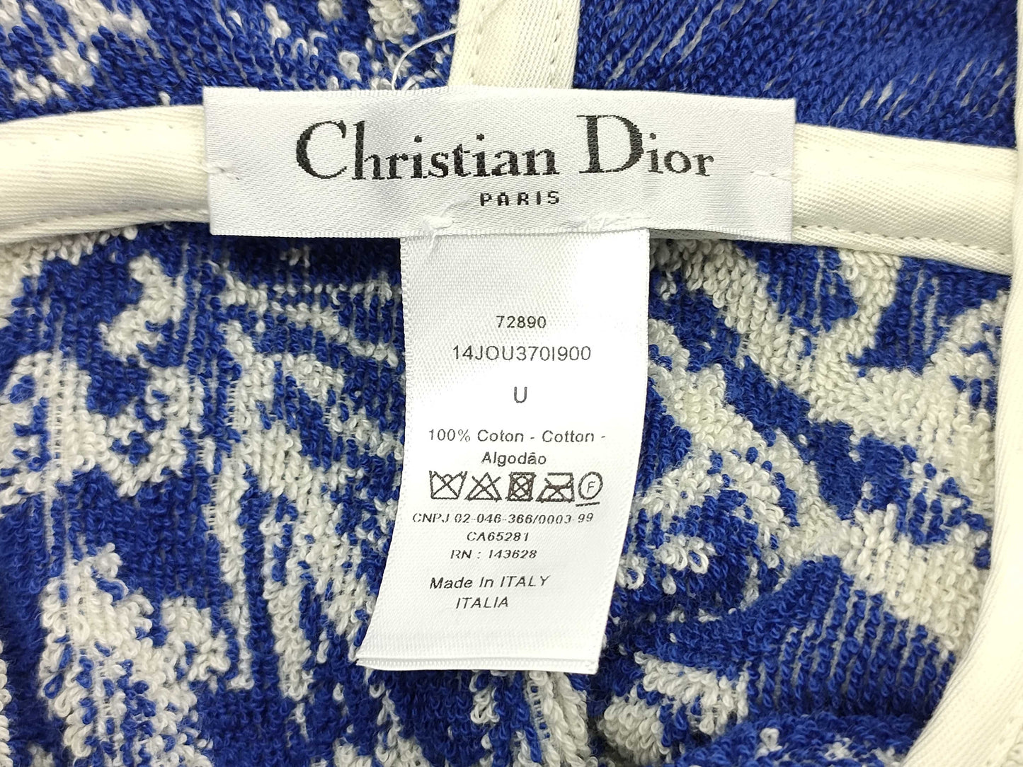 Dior Towel Poncho Blue Poncho