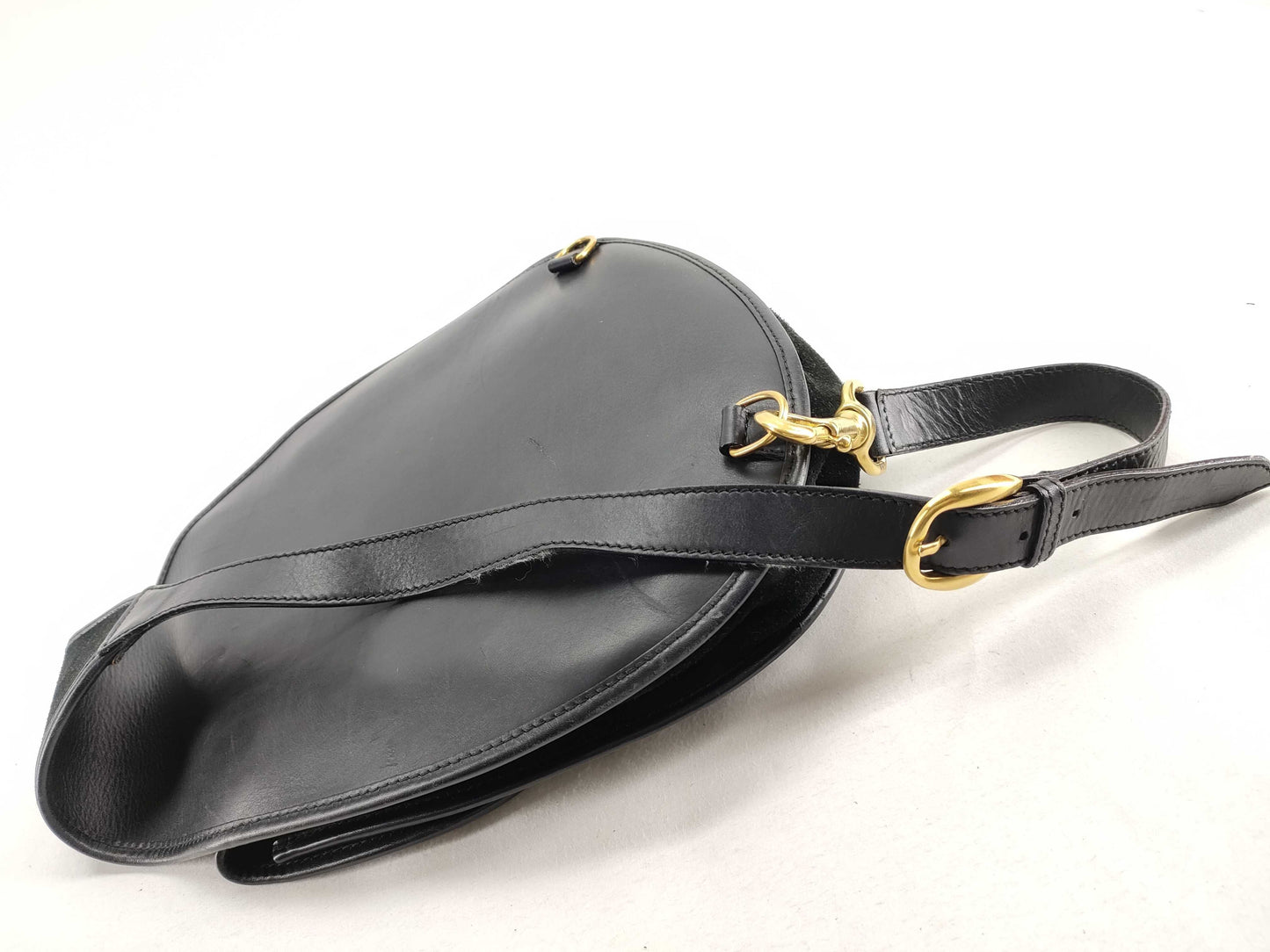 GUCCI One Shoulder Bag Horsebit Suede Black 003 2113 0034 Shoulder Bag