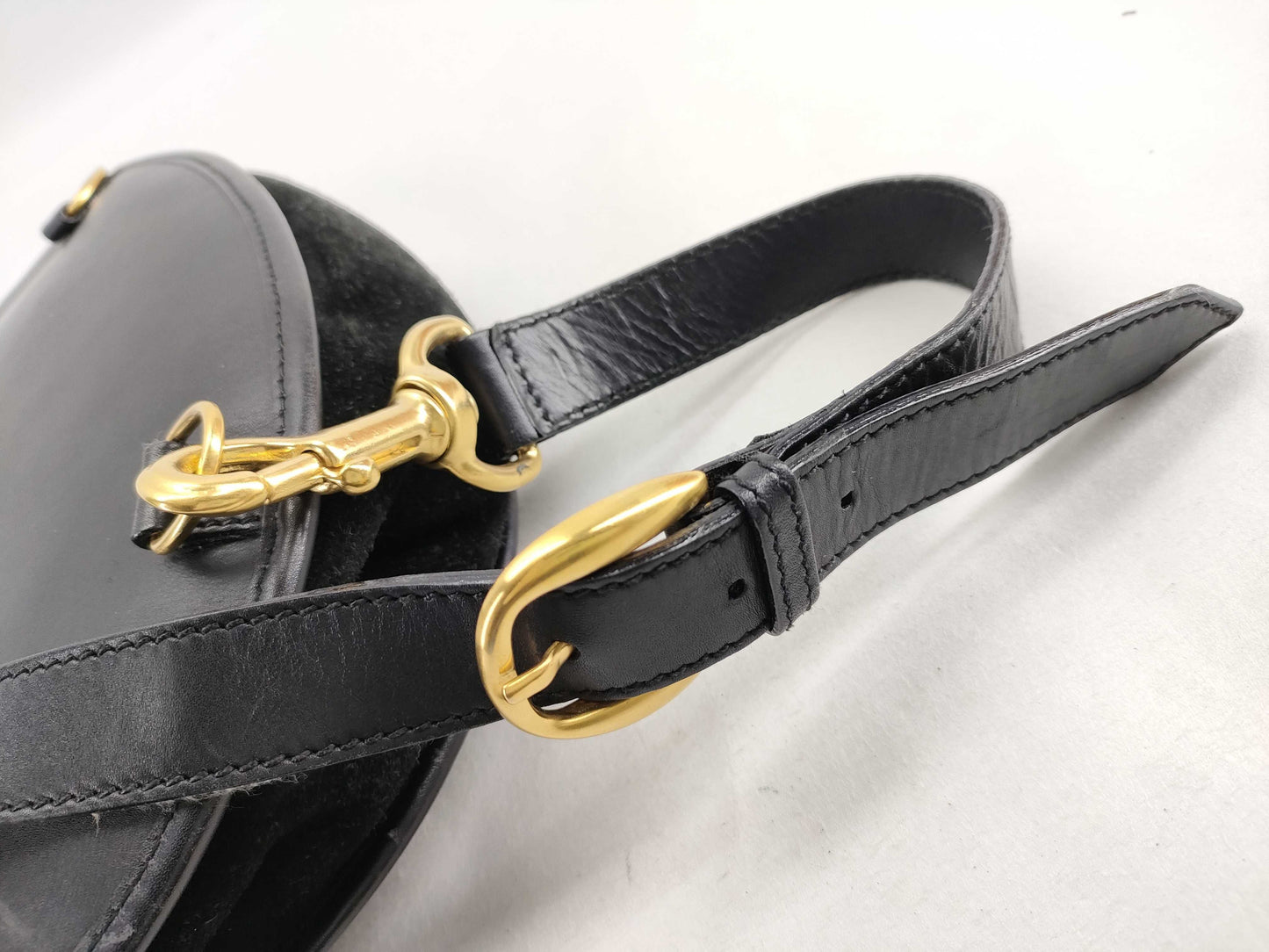 GUCCI One Shoulder Bag Horsebit Suede Black 003 2113 0034 Shoulder Bag