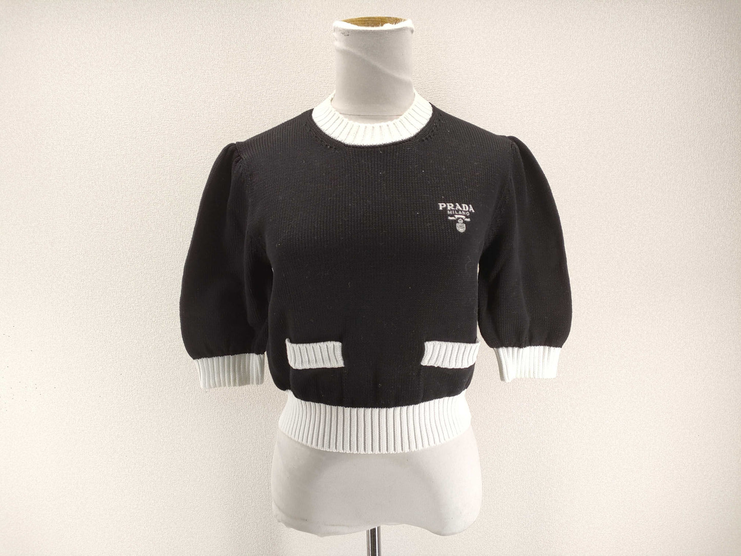 PRADA Cotton Crew Neck Sweater Top