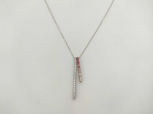 Ponte Vecchio S0.08ct D0.02/0.18ct K18 3.1g Necklace 