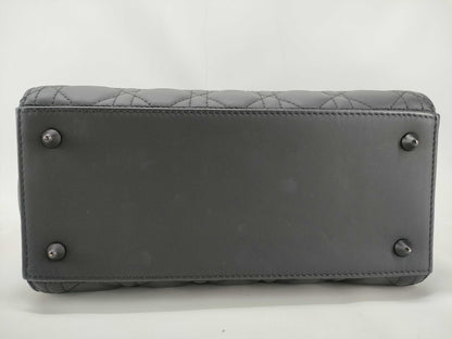 Dior Lady Dior Lady Dior Matte Black Mini 2-Way Handbag Lambskin Cannage Accessories: Shoulder Strap Handbag