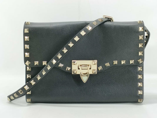 VALENTINO Garavani Studded Shoulder Bag Black Shoulder Bag