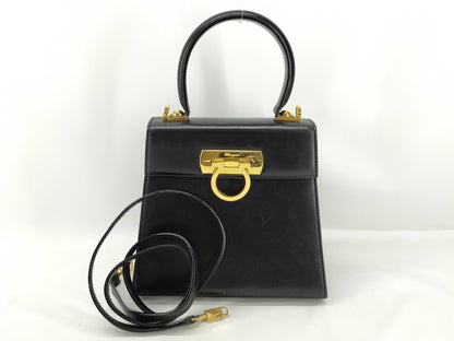 Salvatore Ferragamo Gancini Leather 2-Way Handbag Accessories: Strap Handbag