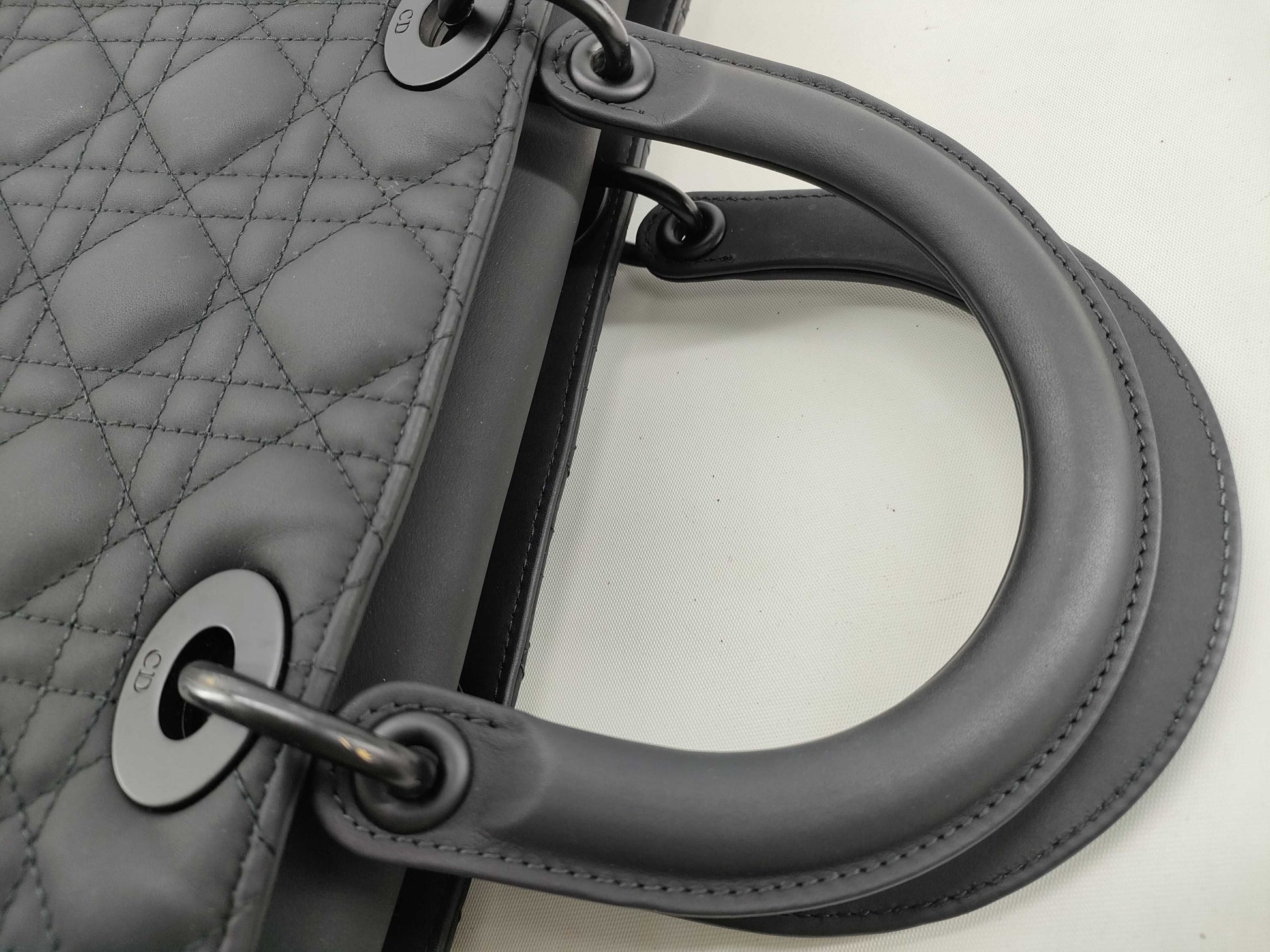 Dior Lady Dior Lady Dior Matte Black Handbag Lambskin Cannage Handbag