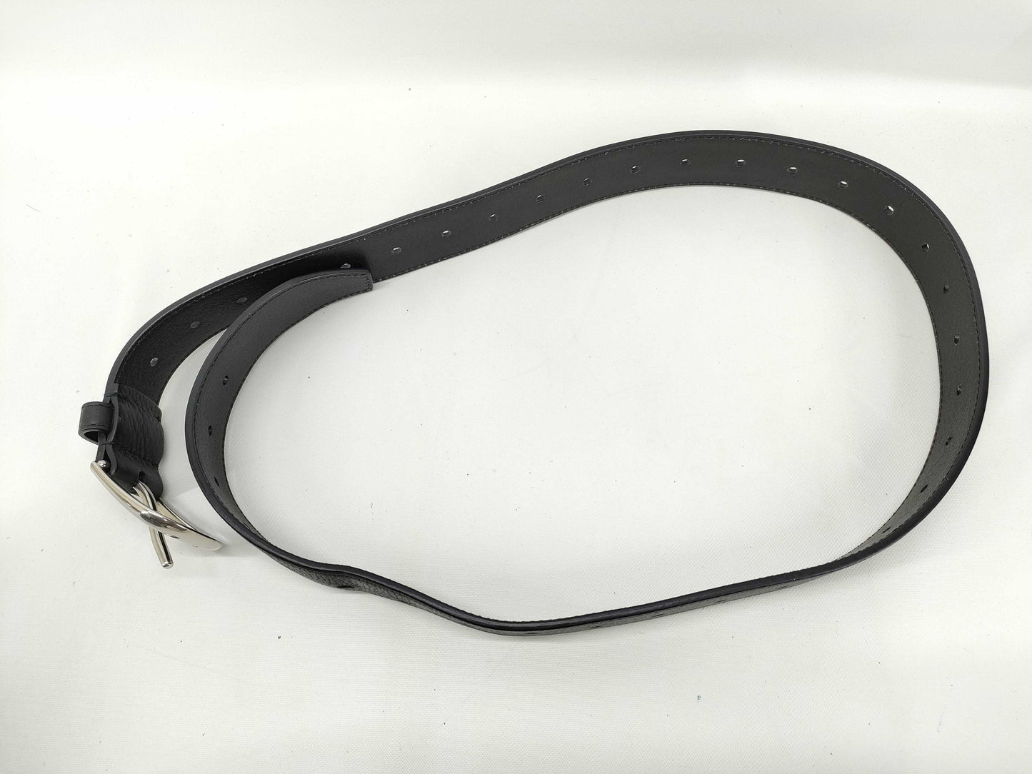 BALENCIAGA Leather Belt 76614 Black Accessories: Box Storage Bag Belt