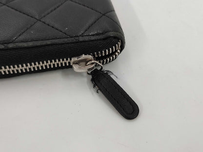 CHANEL Matelasse Round Zip Long Wallet, Lambskin, 15 Series