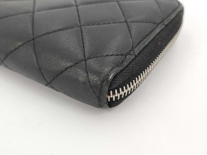 CHANEL Matelasse Round Zip Long Wallet, Lambskin, 15 Series