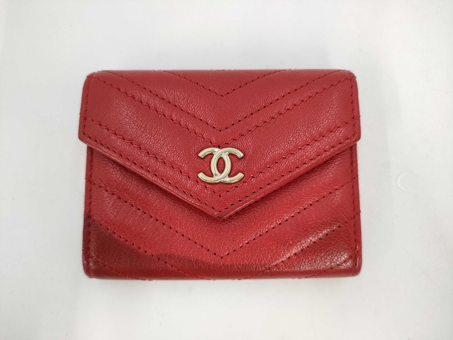 CHANEL V-Stitch Caviar Leather Coin Case, 27 Series Wallet