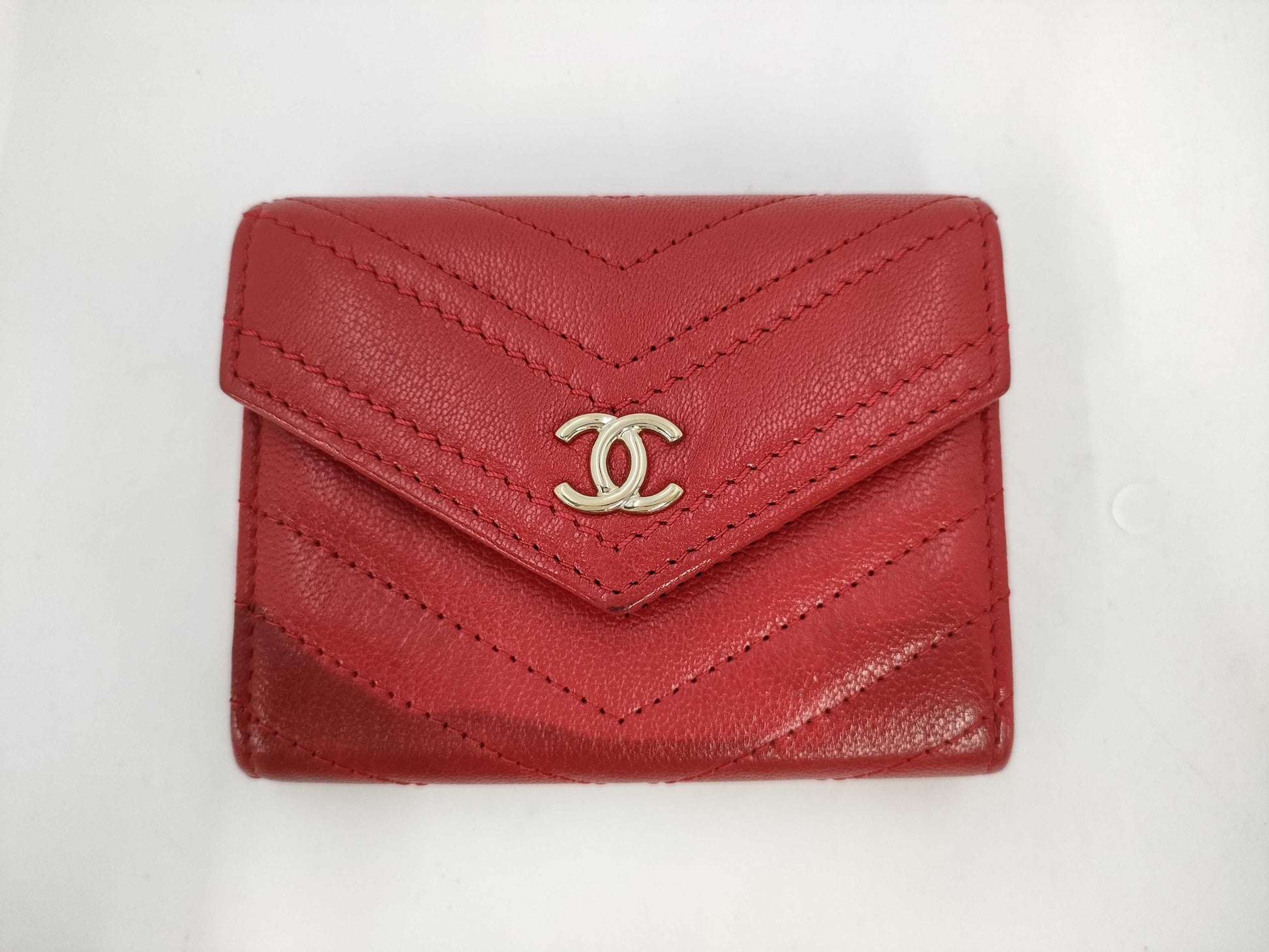 CHANEL V-Stitch Caviar Leather Coin Case, 27 Series Wallet