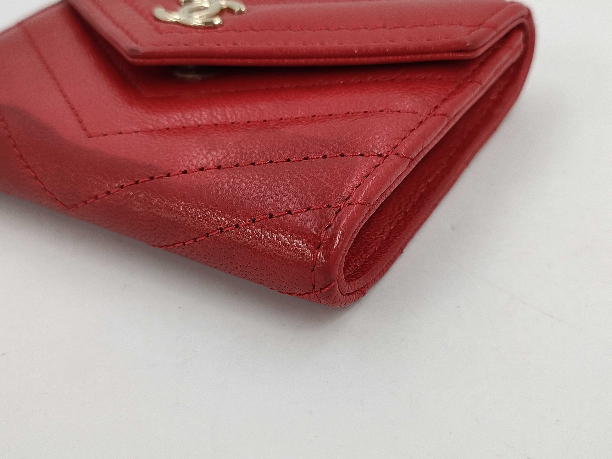 CHANEL V-Stitch Caviar Leather Coin Case, 27 Series Wallet