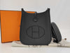HERMES Evelyn TPM Black Trial Clemence SV Hardware W Engraved Shoulder Bag
