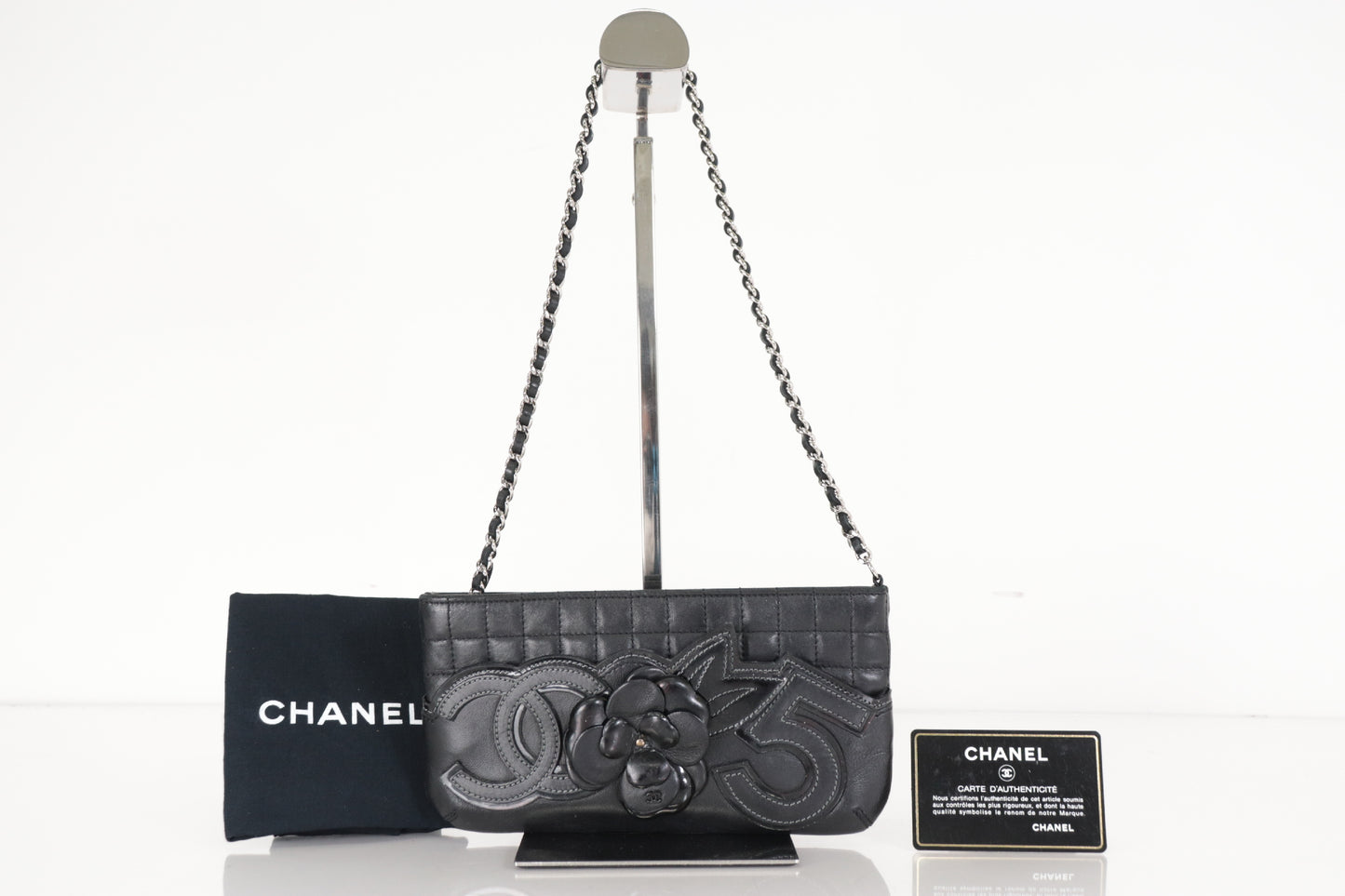 CHANEL Camellia Chocolate Bar Lamb Mini Chain Shoulder SV Hardware 10th Series Shoulder Bag