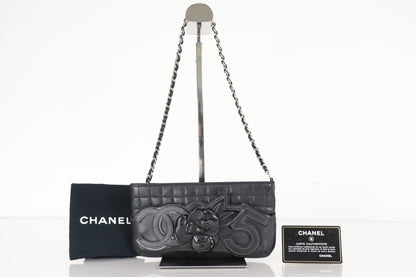 CHANEL Camellia Chocolate Bar Lamb Mini Chain Shoulder SV Hardware 10th Series Shoulder Bag