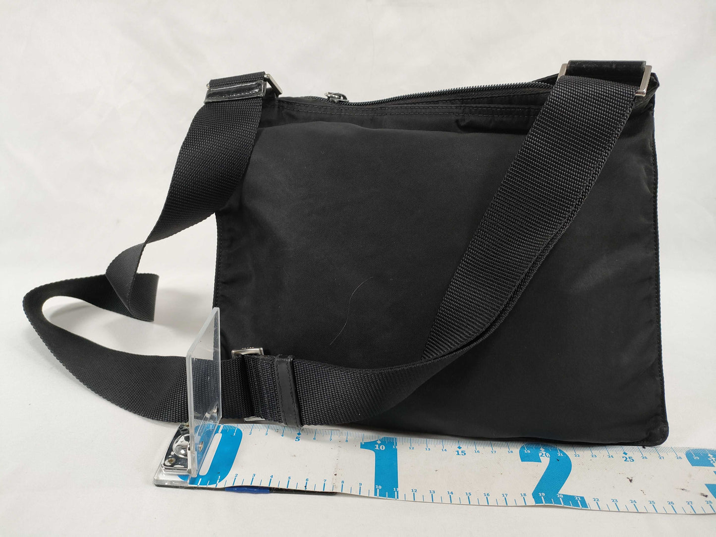 PRADA Nylon Nylon Black Triangle Logo Plate No Gusset White Tag Zipper: LAMPO Shoulder Bag