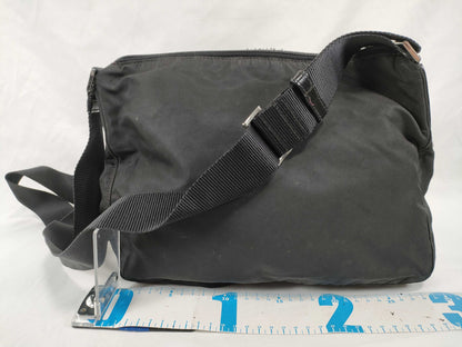 PRADA Nylon Nylon Black Triangle Logo Plate White Tag Zipper: LAMPO Shoulder Bag