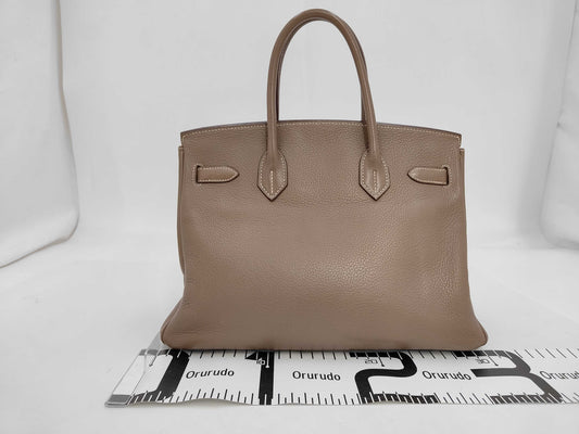 HERMES Birkin 30 Etoupe Handbag with K Stamp