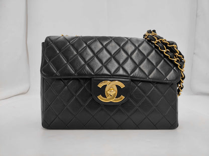 CHANEL Deca Matelasse 30 Shoulder Bag, Black, G Hardware