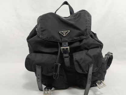 PRADA Nylon TESSUTO VELA Nylon Backpack Black Rucksack