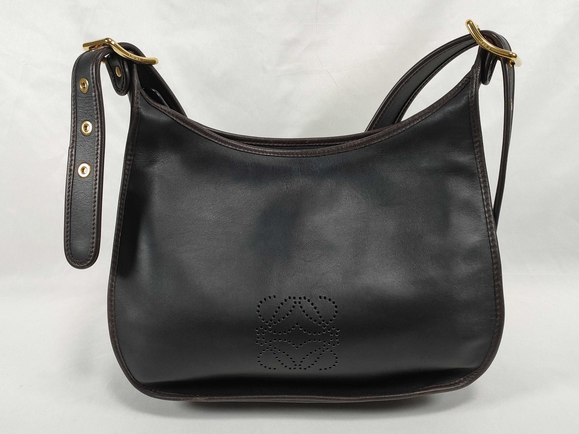 LOEWE Anagram Leather Shoulder Bag Black Shoulder Bag