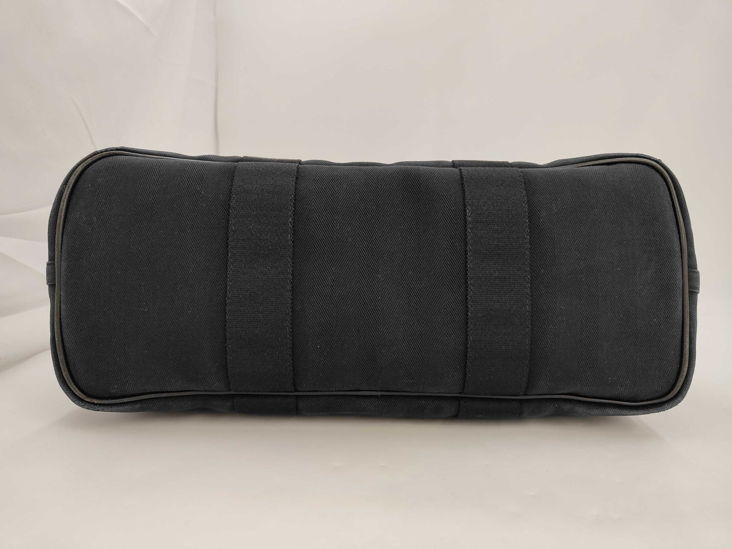 Hermes Valparaiso MM Canvas x Leather Black SV Fittings Tote Bag