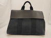 Hermes Valparaiso MM Canvas x Leather Black SV Fittings Tote Bag
