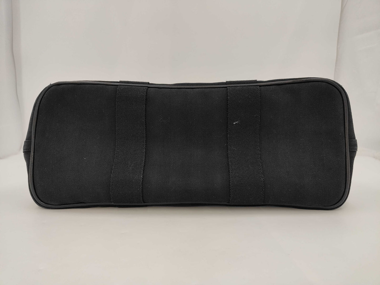 Hermes Valparaiso MM Canvas x Leather Black SV Fittings Tote Bag