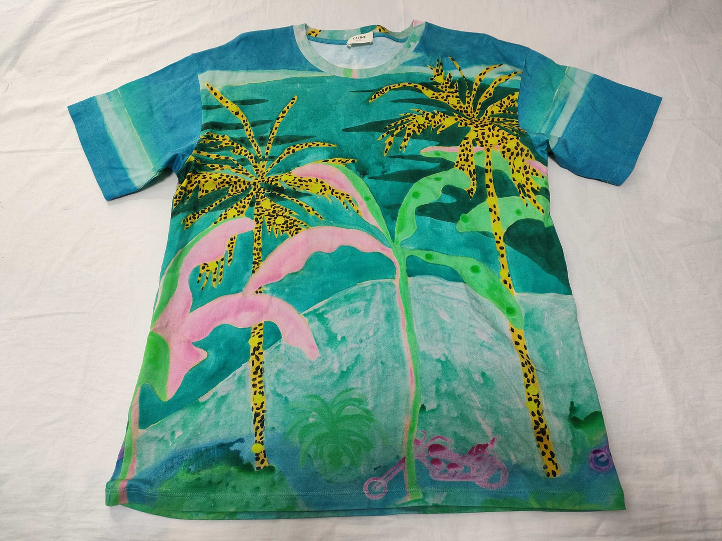 CELINE Tropical Cut-and-Sew Cotton Multi-#S T-Shirt