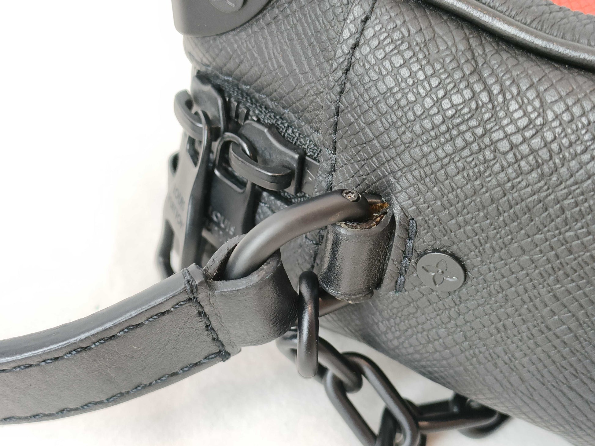 LOUIS VUITTON Taiga Mini Soft Trunk Mini Noir x Rainbow M30351 RFID Shoulder Bag