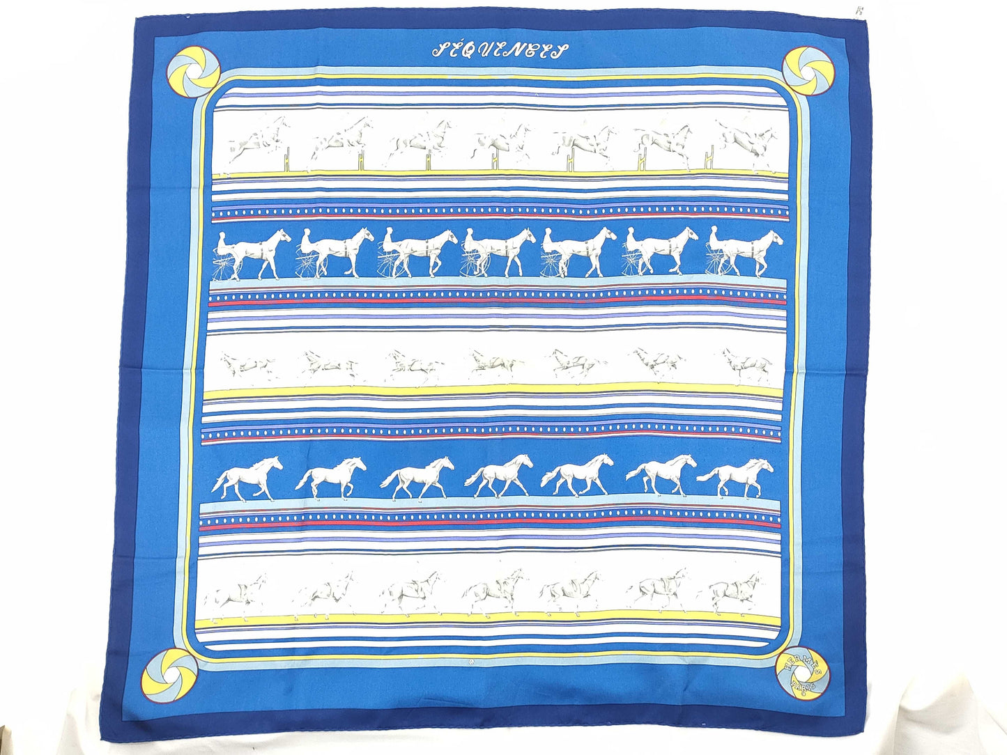HERMES Carré Hermès Carré 90 SEQUENCES Silk Blue Multi Other Accessories
