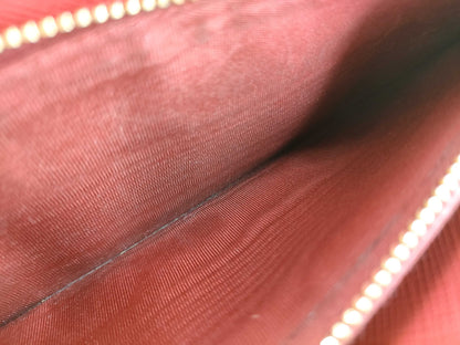 PRADA Prada Logo Plate Long Wallet Leather Red Wallet