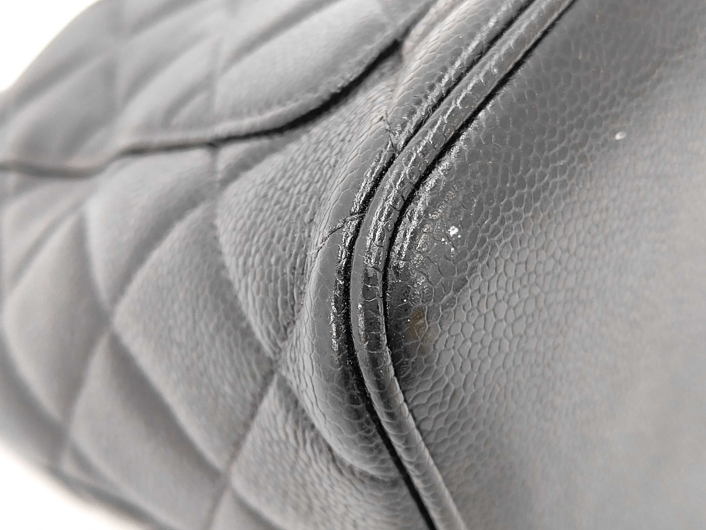 CHANEL Matelasse Reissue Tote Bag in Caviar Leather, Black with Gold Hardware