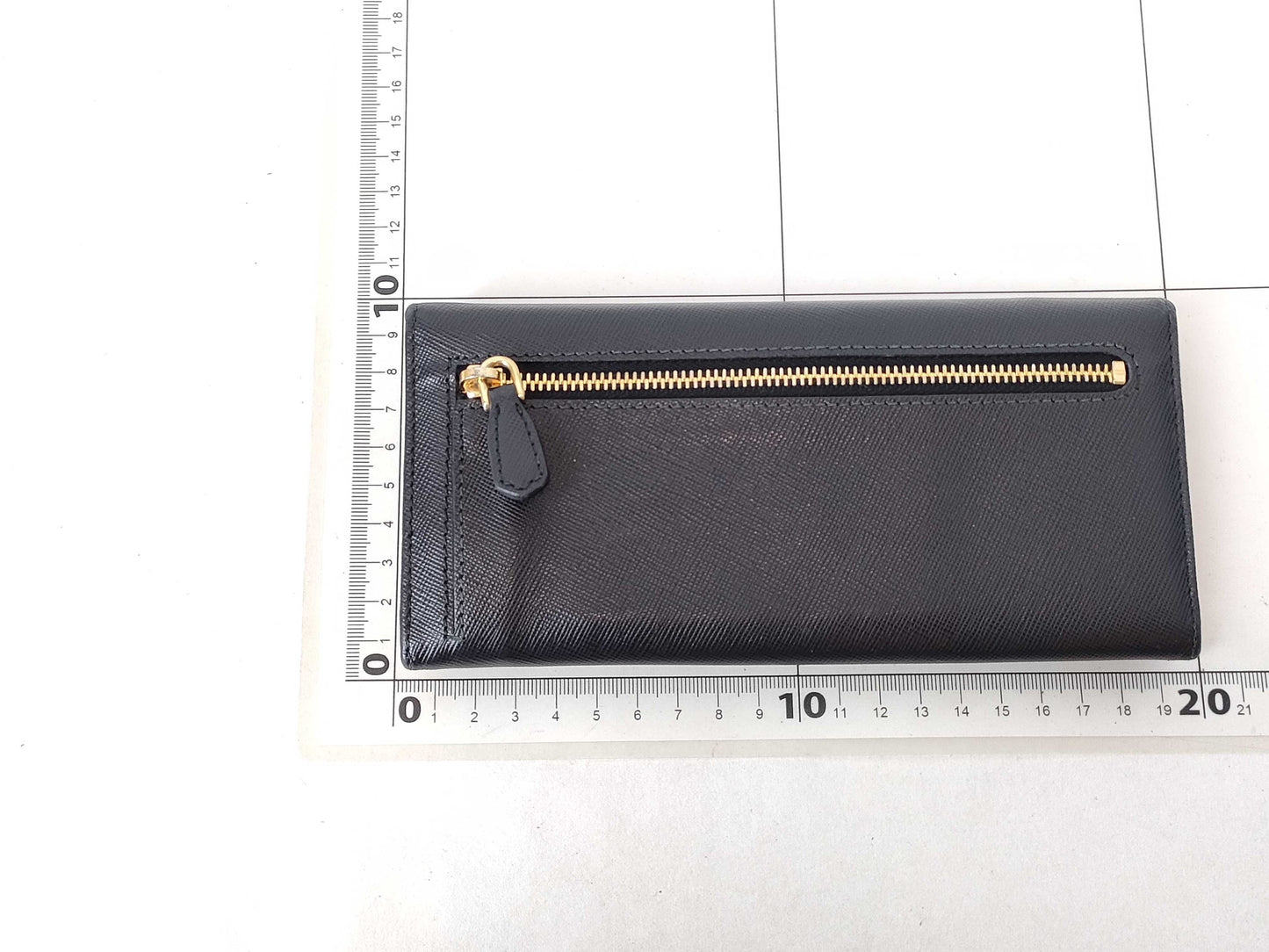 PRADA Prada Triangle Logo Plate Long Wallet Leather Black Wallet