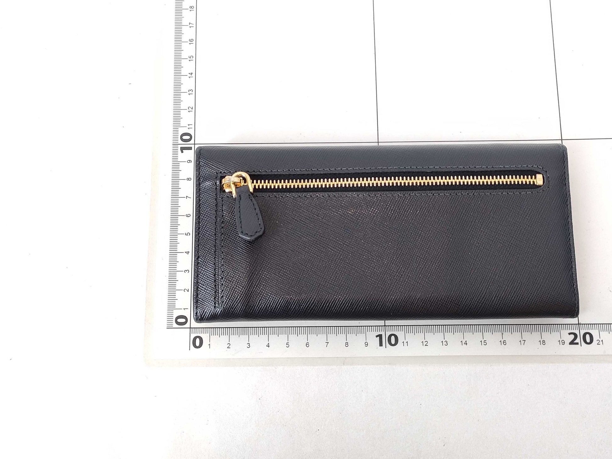PRADA Prada Triangle Logo Plate Long Wallet Leather Black Wallet