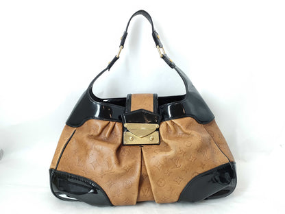 LOUIS VUITTON Monogram Embossed Bolly Black/Brown Handbag M95295 AR0086