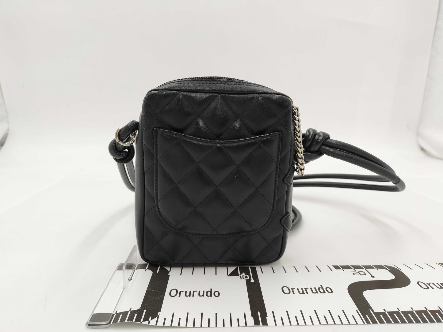 CHANEL Cambon Shoulder Bag, Black Leather with Silver Hardware, 8975912