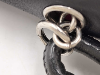 CHANEL Cambon Shoulder Bag, Black Leather with Silver Hardware, 8975912