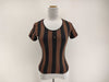 FENDI Fendi Pecan Short Sleeve T-Shirt Women's Pile Brown x Black #S Top