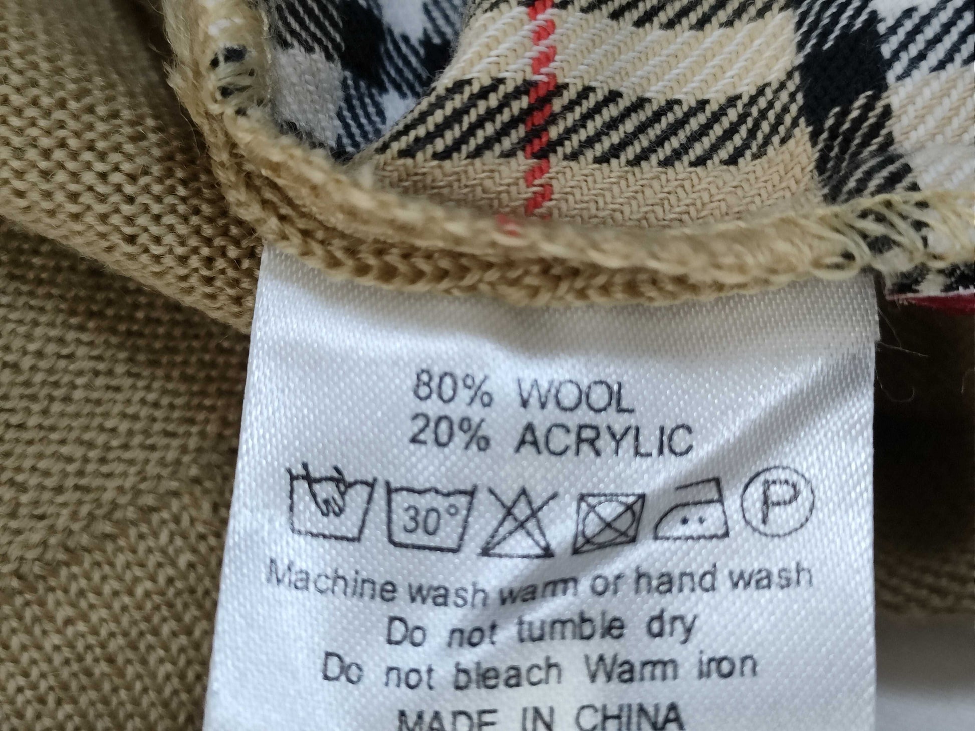 BURBERRY Novacheck Short Sleeve T-Shirt Women's Wool x Acrylic Beige #L Top