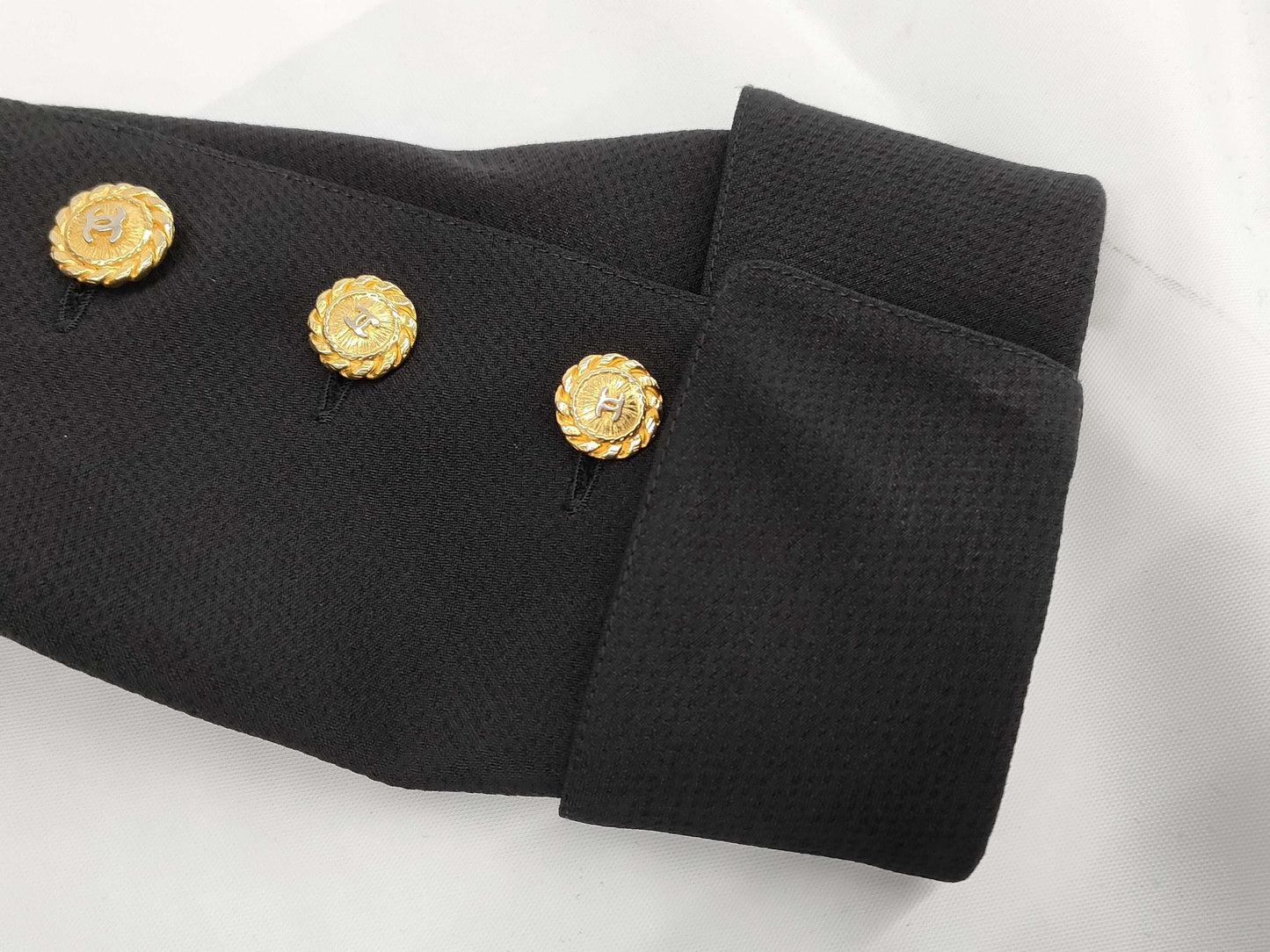 CHANEL Fall/Winter Jacket x Skirt Set Vintage Coco Button Wool Black #34 Jacket