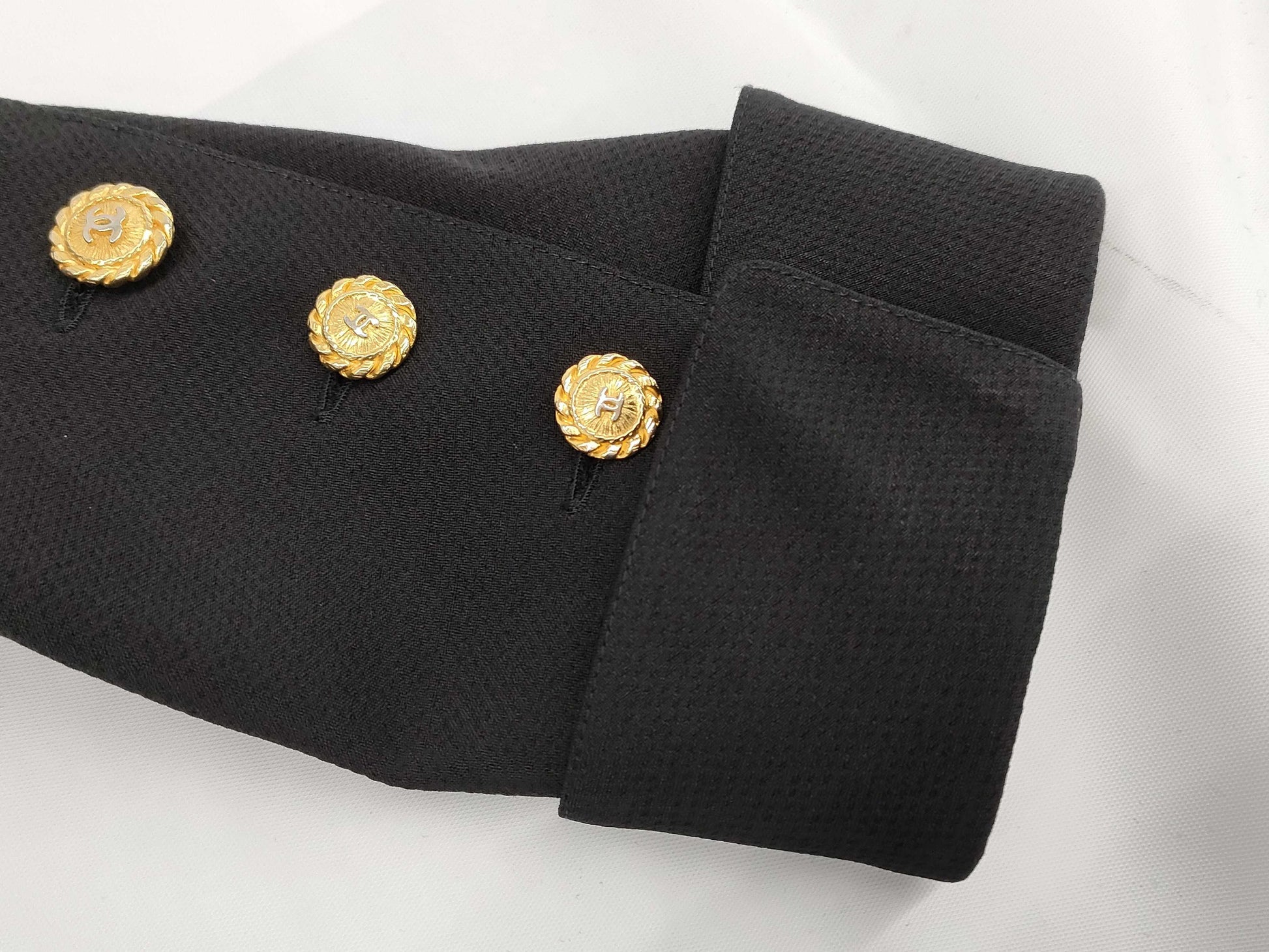 CHANEL Fall/Winter Jacket x Skirt Set Vintage Coco Button Wool Black #34 Jacket