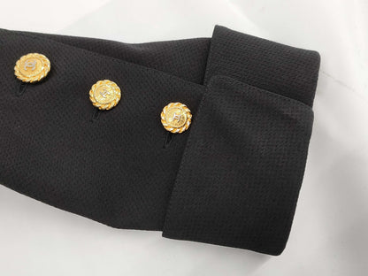 CHANEL Fall/Winter Jacket x Skirt Set Vintage Coco Button Wool Black #34 Jacket
