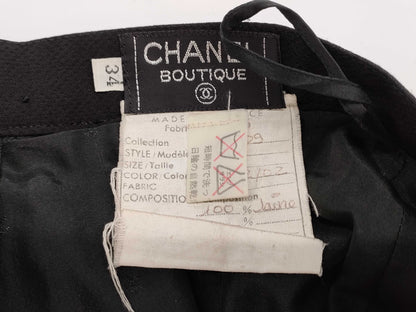 CHANEL Fall/Winter Jacket x Skirt Set Vintage Coco Button Wool Black #34 Jacket
