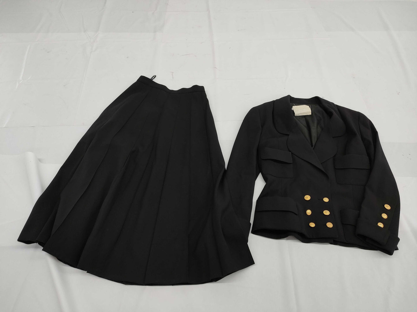 CHANEL Fall/Winter Jacket x Skirt Set Vintage Coco Button Wool Black #34 Jacket