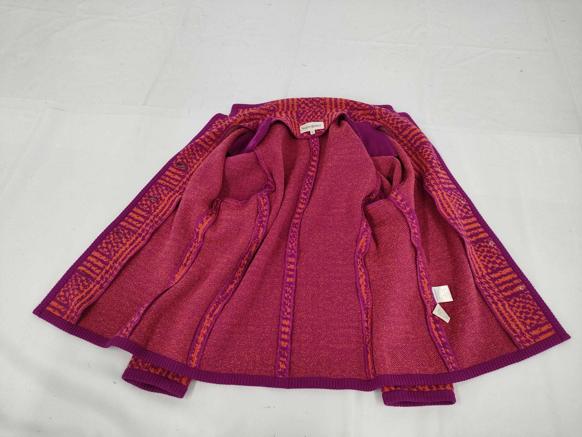 Yves Saint Laurent Fall/Winter Jacket x High Neck Dress Set Up Wool x Acrylic x Nylon Purple x Orange #L Other Apparel