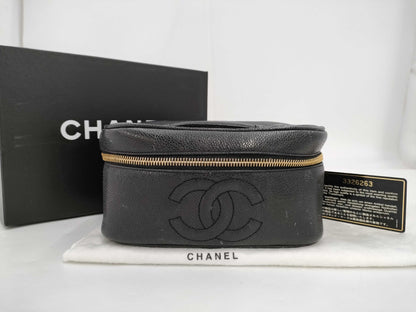 CHANEL Caviar Skin Black Vanity Bag